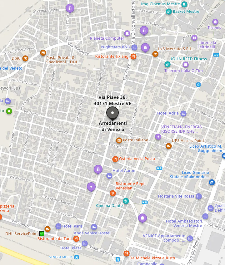 Mappa Bing - Arredamenti di Venezia